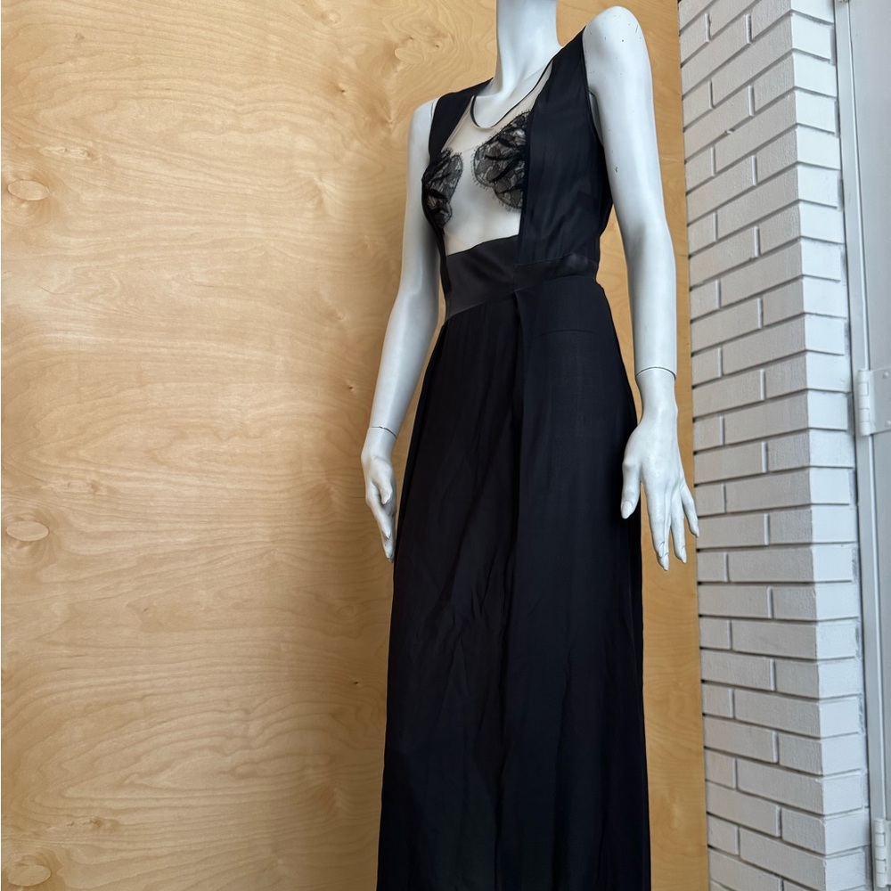 La Perla Black/blue and Cream Sheer Dress with French lace